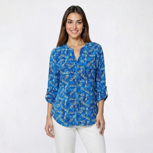 Womens Notations 3/4 Roll Tab Sleeve Dragonflies Equipment Blouse alternate view